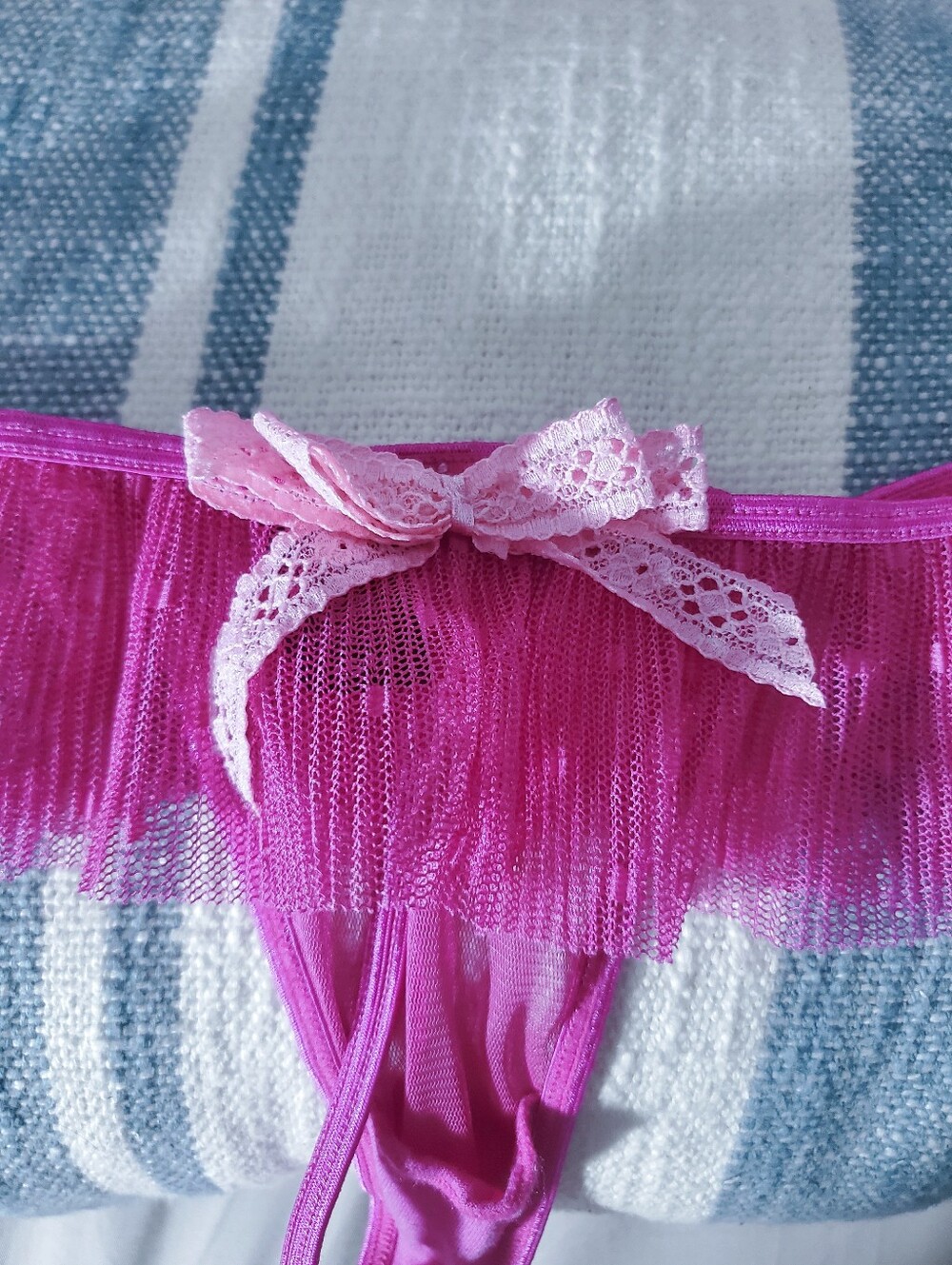 Vintage La SENZA "LOVE" Line- Magenta Skirt Trim Low Rise Panty - Picture 5 of 8